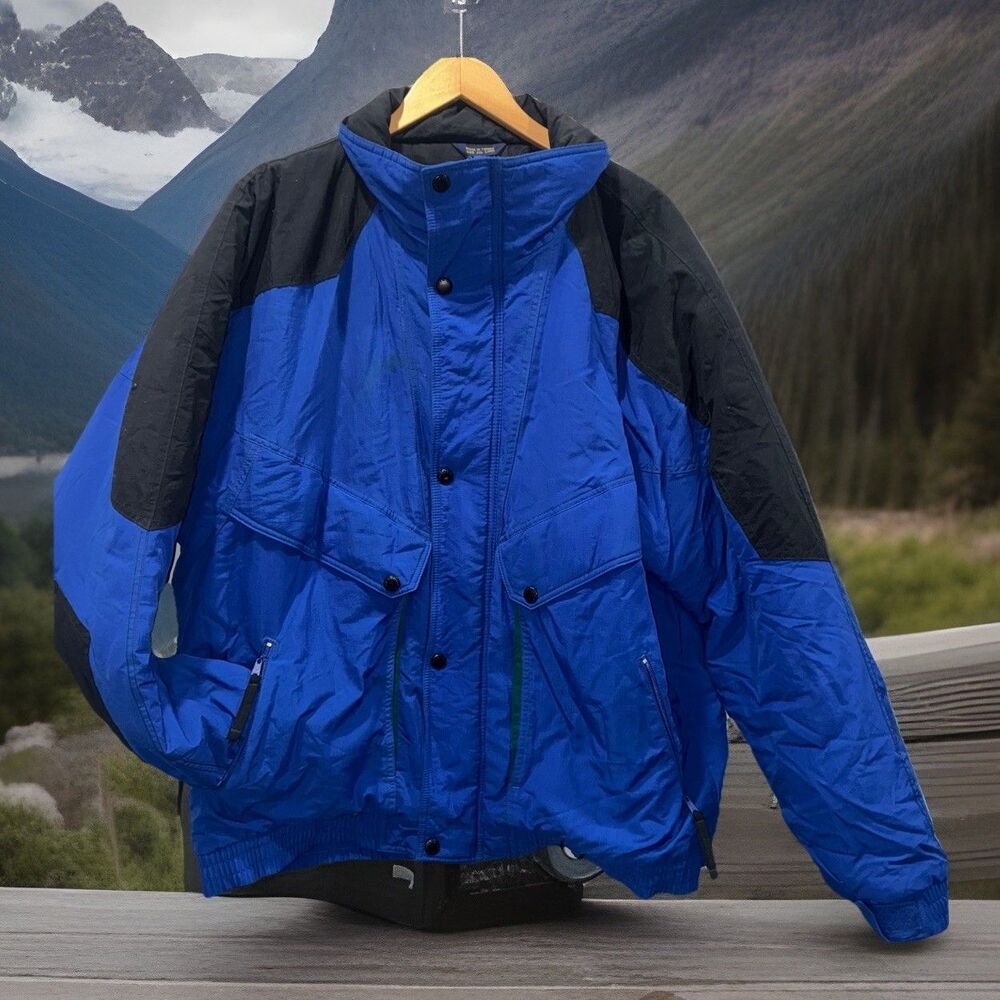 Vintage Field & Stream Blue Insulated Jacket XXL Long 90s Nylon Outdoor